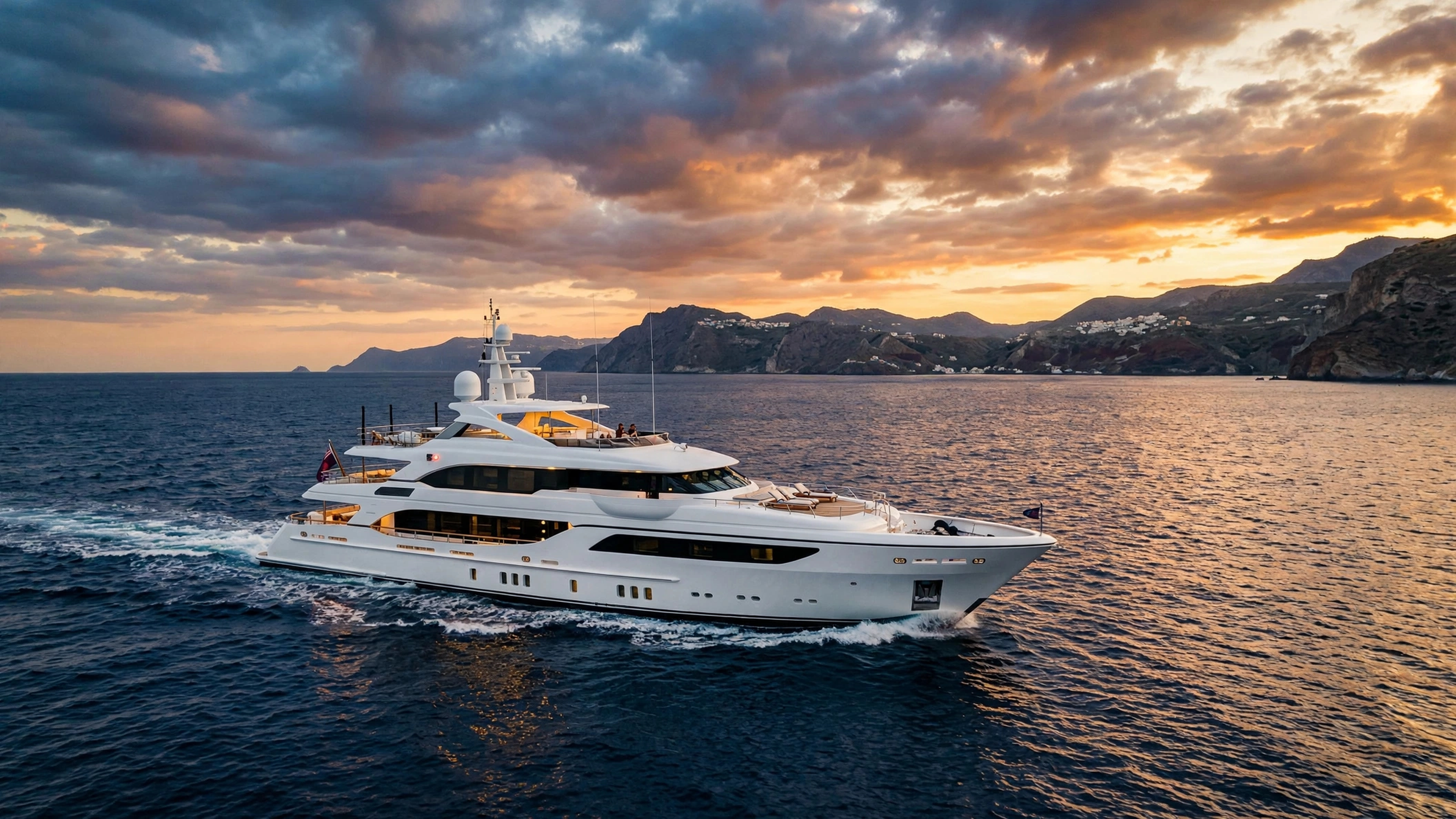 Luxury yacht at sea